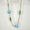 Serafina Collection Iridescent Resin Long Chain Necklace, Blue & Green