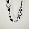 Serafina Collection Leopard Resin Long Chain Necklace, Blue & Black