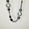 Serafina Collection Leopard Resin Long Chain Necklace, Blue & Black
