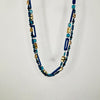 Serafina Collection Iridescent Beaded Double Long Necklace, Teal Blue