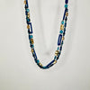 Serafina Collection Iridescent Beaded Double Long Necklace, Teal Blue