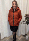 Etage Down Mix Quilted Hooded Jacket, Orange