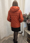 Etage Down Mix Quilted Hooded Jacket, Orange