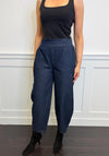 My Soul Cropped Denim-Like Wide Leg Trousers, Blue