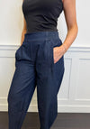 My Soul Cropped Denim-Like Wide Leg Trousers, Blue