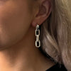 Absolute Squared Chain Link Earrings, Silver