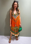 Serafina Collection Luna Print Midi Dress, Orange