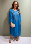 Serafina Collection Embellished design Kaftan Midi Dress, Turquoise