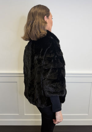 Serafina Collection One Size Faux Fur Jacket, Black
