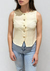 Vero Moda Kira Woven Button Waistcoat, Yellow