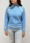 Vero Moda Gold High Neck Jumper, Blue
