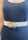 Serafina Collection Double Ring Belt, White