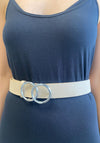 Serafina Collection Double Ring Belt, Beige