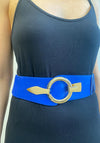Serafina Collection Hook Ring Stretch Waist Belt, Royal Blue