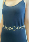 Serafina Collection Metal Chain Hoop Belt, Gold