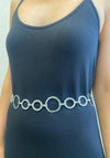 Serafina Collection Metal Chain Hoop Belt, Silver