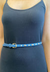 Serafina Collection Oval Stud Belt, Navy Blue