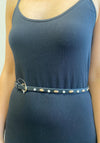 Serafina Collection Oval Stud Belt, Black