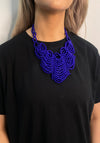 Serafina Collection Statement Beaded Necklace, Blue