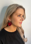 Serafina Collection Cluster Heart Earrings, Red