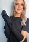 Serafina Collection Suede Elbow Length Gloves, Black