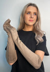 Serafina Collection Suede Elbow Length Gloves, Taupe