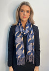 Serafina Collection Circle Print Sparkling Scarf, Navy