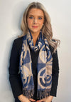 Serafina Collection Geometric Circle Print Scarf, Navy