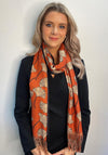 Serafina Collection Dandelion Fringe Scarf, Orange