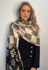 Serafina Collection Dual Print Scarf, Black