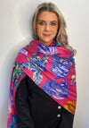 Serafina Collection Floral Wool Blend Scarf, Pink
