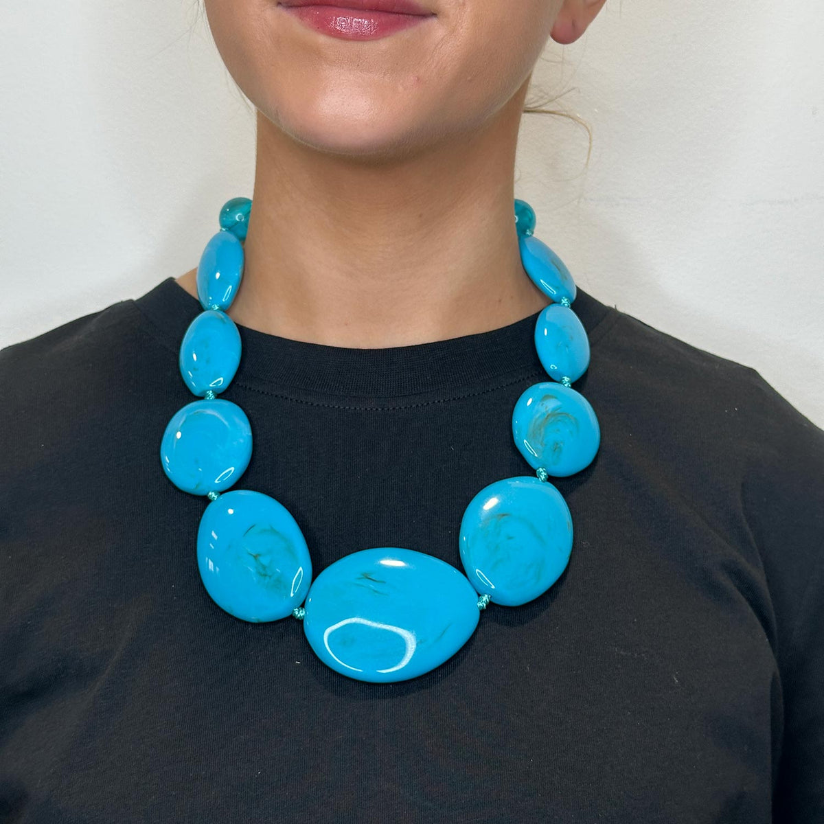 Serafina Collection Chunky Resin Necklace, Blue