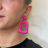 Serafina Collection Geometric Drop Earrings, Pink