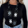 Serafina Collection Shimmer Statement Necklace, Black
