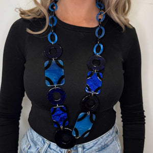Serafina Collection Shimmer Statement Necklace, Blue