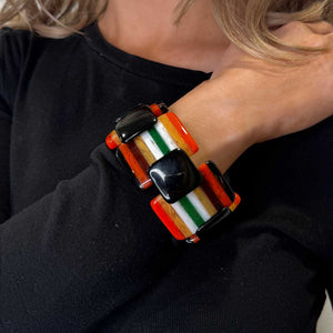 Serafina Collection Chunky Striped Bracelet, Orange Multi