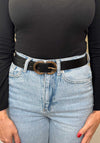 Serafina Collection Faux Leather Belt, Black