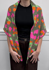 Malissa J Leopard Pattern Triangular Scarf, Khaki