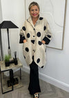 Malissa J One Size Dot Print Long Jacket, Beige