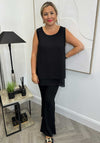 Malissa J One Size Layered Chiffon Top, Black