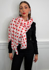 Serafina Polka Dot Lightweight Scarf, Red