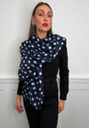 Serafina Polka Dot Lightweight Scarf, Navy