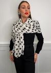 Serafina Polka Dot Lightweight Scarf, White