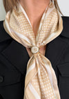 Serafina Flower Diamante Trim Scarf Ring, Gold