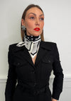 Serafina Polka Dot Neck Scarf, Black