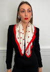 Serafina Heart Print Neck Scarf, Red