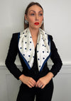 Serafina Heart Print Neck Scarf, Navy