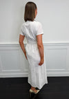 Serafina Cotton Blend Embroidered Midi Dress, White
