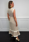 Serafina Collection Fringed Trim Linen Maxi Dress, Beige