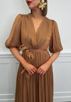 Serafina Collection Organza Wrap Long Dress, Bronze